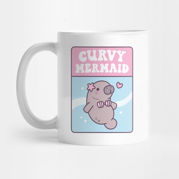 Cute Manatee In Seashell Bikini Curvy Mermaid Funny by rustydoodle